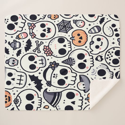 Cute couverture crâne halloween (Devant (Horizontal))