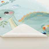 Cute couverture de dinosaure Turquoise avec Fleurs (3/4)