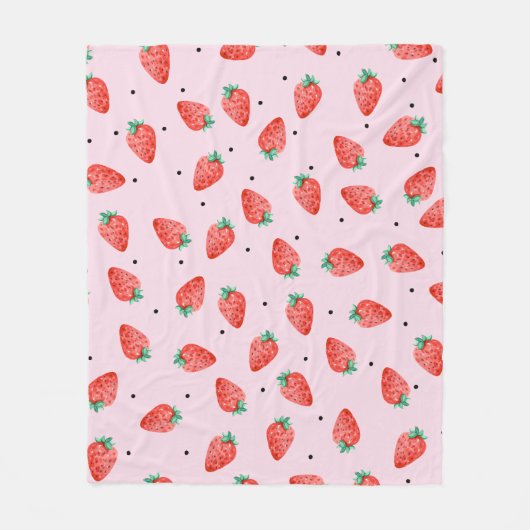 Cute Couverture De Fraise Avec Points Noirs, Rose (Devant)