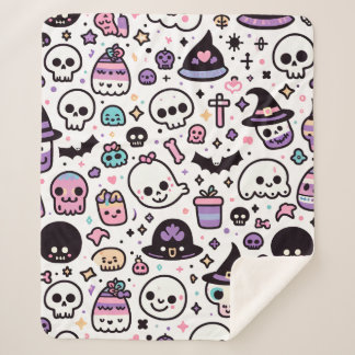 Cute couverture de motif du crâne halloween