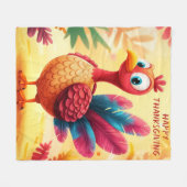 Cute couverture en polaire Turquie Thanksgiving (Devant (Horizontal))