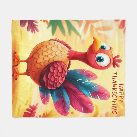 Cute couverture en polaire Turquie Thanksgiving (Devant (Horizontal))