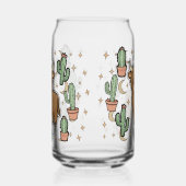 Cute Cow & Cactus Glass Can Drinkware Set (Gauche)