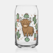Cute Cow & Cactus Glass Can Drinkware Set Blikvorm Glas (Achterkant)