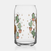 Cute Cow & Cactus Glass Can Drinkware Set Blikvorm Glas (Rechts)