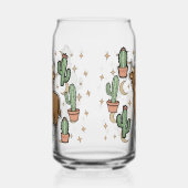 Cute Cow & Cactus Glass Can Drinkware Set Blikvorm Glas (Links)