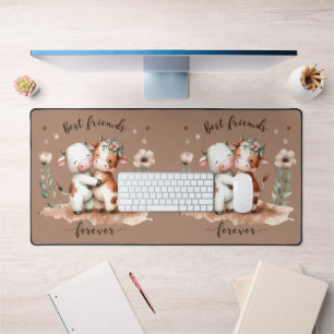 Cute Cow Meilleurs amis Hug Floral Art