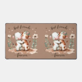 Cute Cow Meilleurs amis Hug Floral Art (Recto)