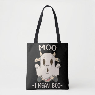 Cute Cow Moo Halloween Ghost Boo Draagtas
