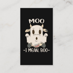 Cute Cow Moo Halloween Ghost Boo Visitekaartje