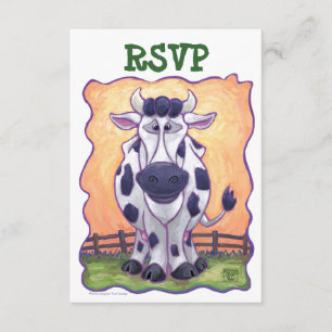 Cute Cow Party Center RSVP Kaartje