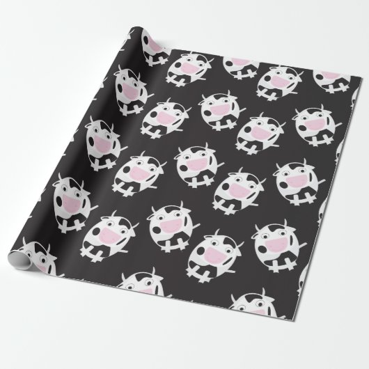 Cute Cow Pattern Cadeaupapier (Uitgerold)