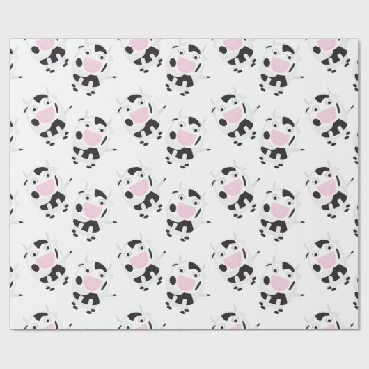 Cute Cow Pattern Cadeaupapier (Vlak)