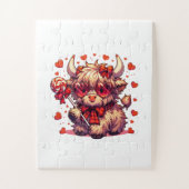 Cute Cow Red Hearts Puzzles  (Vertical)