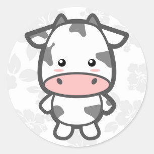 Cute Cow Ronde Sticker