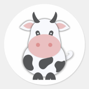 Cute Cow Ronde Sticker