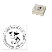 Cute Cow Round Business Address Rubberstempel (Gestempeld)