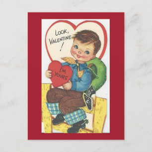 Cute Cowboy 1950 Valentijn Briefkaart