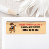Cute Cowboy Return-adres Etiket (Insitu)