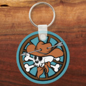Cute Cowboy Skull en Crossbones Sleutelhanger (Voorkant)
