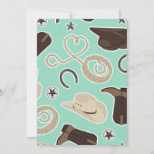Cute Cowboy Theme Baby shower Invitation Mint Brow (Dos)