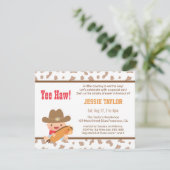 Cute Cowboy Western Thème Baby Shower Invitations (Debout devant)