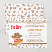 Cute Cowboy Western Thème Baby Shower Invitations (Devant / Derrière)