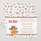 Cute Cowboy Western Thème Baby Shower Invitations (Devant / Derrière)