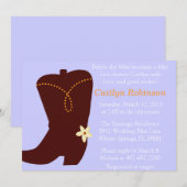 Cute Cowgirl Boot Bridal Shower Uitnodiging (Voorkant / Achterkant)