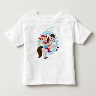 Cute Cowgirl op paard - Rodeo Blonde Kinder Shirts