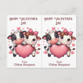 Cute Cows Carte de salle de classe pour enfants de (Devant)