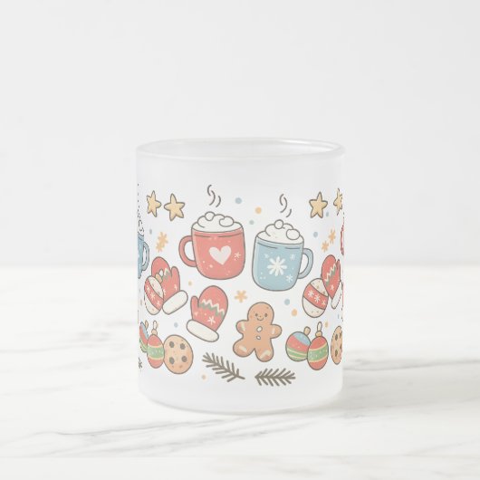 Cute Cozy Christmas Doodles Mug (Centre)