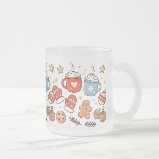 Cute Cozy Christmas Doodles Mug (Droit)