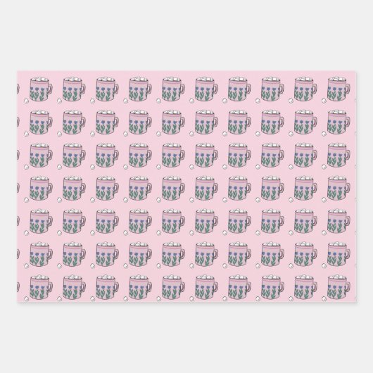 Cute Cozy Hot Chocolate Mok Wrapping Paper Sheets (Voorkant 3)