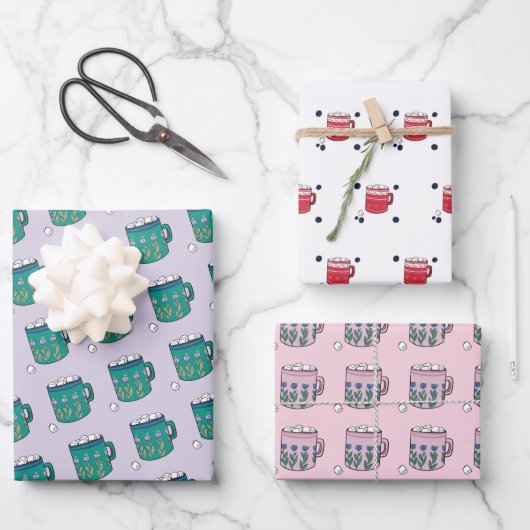 Cute Cozy Hot Chocolate Mok Wrapping Paper Sheets (Voorkant)