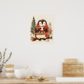 Cute Cozy Penguin Winter Nursery Wall Art Poster (Keuken)