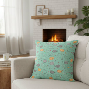 Cute & Cozy Slaapkat Droompatroon Kussen