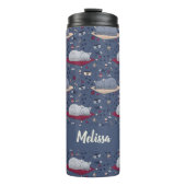 Cute & Cozy Sleepy Cat Dreams Patroon Thermosbeker (Voorkant)