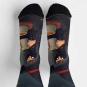 Cute Cozy Witch Coffee Socks – Halloween Magic Sokken (Top)