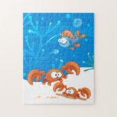 Cute Crab Fish Ocean Puzzle Legpuzzel (Verticaal)