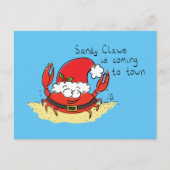 Cute Crab Kerstmis Funny Holiday Santa Cartoon Briefkaart (Voorkant)
