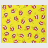 Cute Crab Kerstmis Funny Holiday Santa Cartoon Cadeaupapier (Vlak)