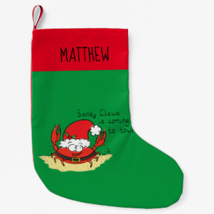 Cute Crab Kerstmis Funny Holiday Santa Cartoon Kleine Kerstsok