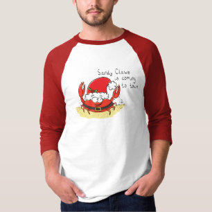 Cute Crab Kerstmis Funny Holiday Santa Cartoon T-shirt