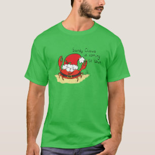 Cute Crab Kerstmis Funny Holiday Santa Cartoon T-shirt
