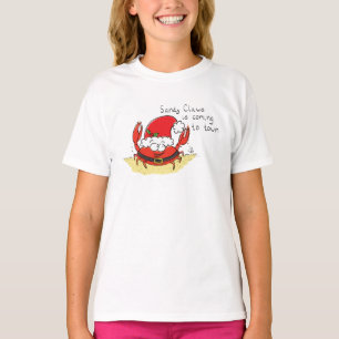 Cute Crab Kerstmis Funny Holiday Santa Cartoon T-shirt