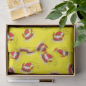 Cute Crab Kerstmis Funny Holiday Santa Cartoon Tissuepapier (Geschenk)