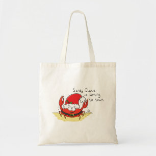 Cute Crab Kerstmis Funny Holiday Santa Cartoon Tote Bag