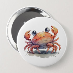 Cute Crab Round Button