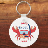 Cute Crab Snorkel Cartoon Nice om je te Zeeen Sleutelhanger (Voorkant)